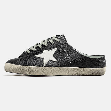 Кеди Golden Goose Super Star Sabot Black Grey / Голден Гус Супер Старий Сабот Чорні з Сірим, фото 1