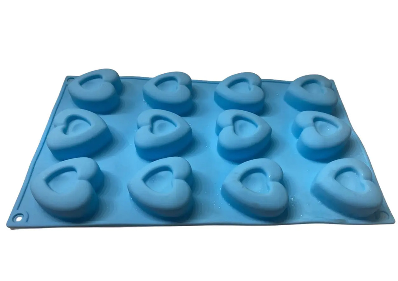 Силіконова форма для випічки Baker Фігурні серця з 12 шт (202245)