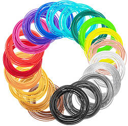 Стержні 2E для 3D ручки PLA, 1.75 мм, 20 шт, мікс 5 м