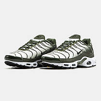 Чоловічі Кросівки Nike Air Max TN Plus White Olive / Найк Аїр Макс ТН Плюс Білі з Оливковим, фото 5