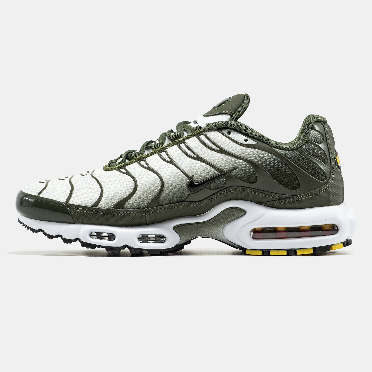 Чоловічі Кросівки Nike Air Max TN Plus White Olive / Найк Аїр Макс ТН Плюс Білі з Оливковим