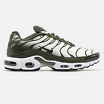 Чоловічі Кросівки Nike Air Max TN Plus White Olive / Найк Аїр Макс ТН Плюс Білі з Оливковим, фото 3