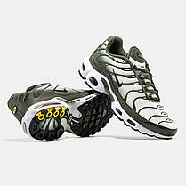 Чоловічі Кросівки Nike Air Max TN Plus White Olive / Найк Аїр Макс ТН Плюс Білі з Оливковим, фото 6