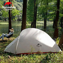 Намет надлегкий тримісний з футпринтом Naturehike Cloud Up 3 Updated NH18T030-T, 20D, темно-зелений, фото 5