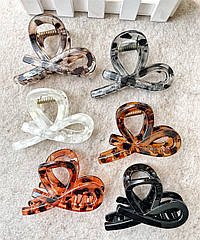 Краби для волосся гуртом пластик 8*5 см 12 шт/уп  ЛЕОПАРДОВІ