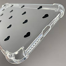 Чохол для iPhone 11 Pro Max чохол з бронь кутами з сердечками на телефон айфон 11 про макс прозорий q04t, фото 3