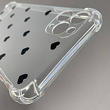 Чохол для iPhone 11 Pro Max чохол з бронь кутами з сердечками на телефон айфон 11 про макс прозорий q04t, фото 4