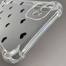 Чохол для iPhone 11 чохол з бронь кутами з сердечками на телефон айфон 11 прозорий q04t, фото 4