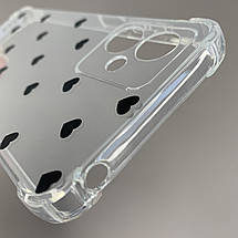 Чохол для Motorola G14 чохол з бронь кутами з сердечками на телефон моторола г14 прозорий q04t, фото 4