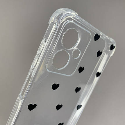 Чохол для Motorola G14 чохол з бронь кутами з сердечками на телефон моторола г14 прозорий q04t, фото 2