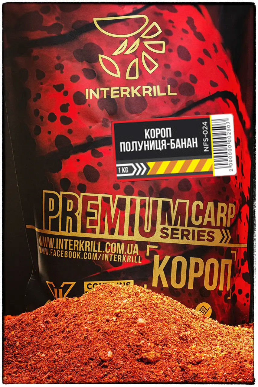 Прикормка Інтеркриль Premium Series КОРОП--Полуниця-Банан 1 кг