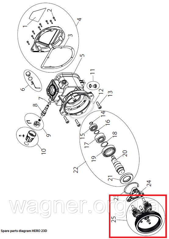 Сервісний комплект планетарного передавання на Wagner SF 23 Pro