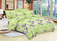 Зелений комплект постільної білизни Жатка високої якості 100% бавовна, євро 200х220 см (Gе-34)