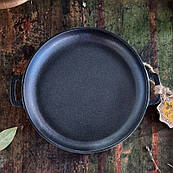 Чавунна якісна універсальна жаровня сковорода 18 см для будинку круглі сковороди жаровні без кришки висота 2,5 з ручкою із чавуну