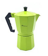 Гейзерна турка кавоварка для плити Domatec DT-2709 з алюмінію на 9 чашок кавник гейзерного типу Салатова