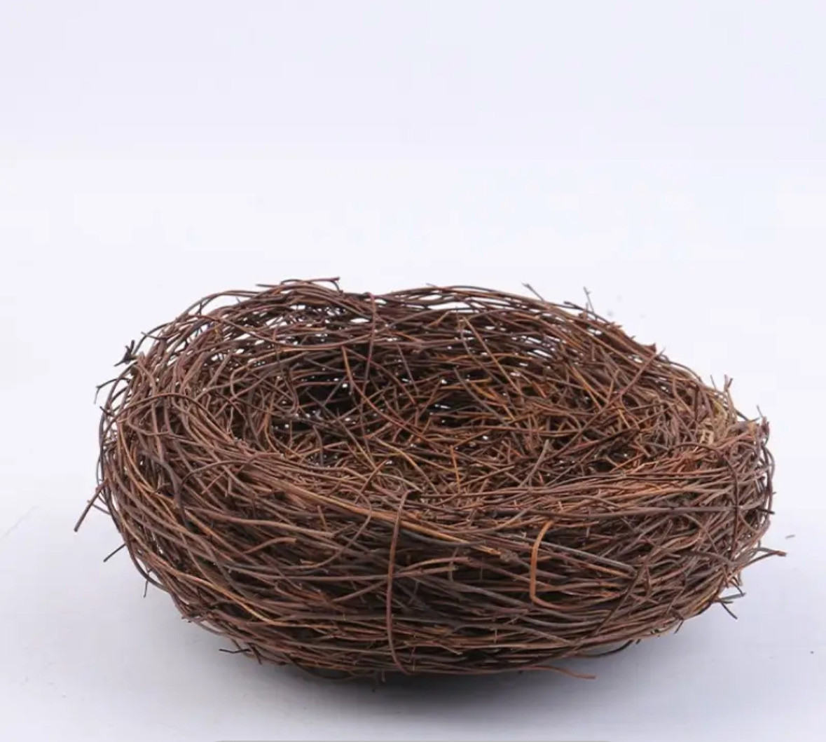 Гніздо із гілочок Ø6 см, висота 2 см. Колір - темно коричневий (за 1 шт), фото 1