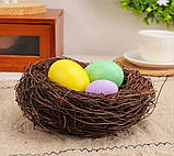 Гніздо із гілочок Ø6 см, висота 2 см. Колір - темно коричневий (за 1 шт), фото 2