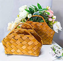 Сумка флористична з деревени плетена 23 х 15 х 7, з ручками 21 см (за 1 шт)