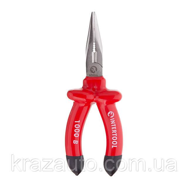 Довгогубці прямі 160 мм, діелектричні, CrV 6150 INTERTOOL NT-0326, фото 1