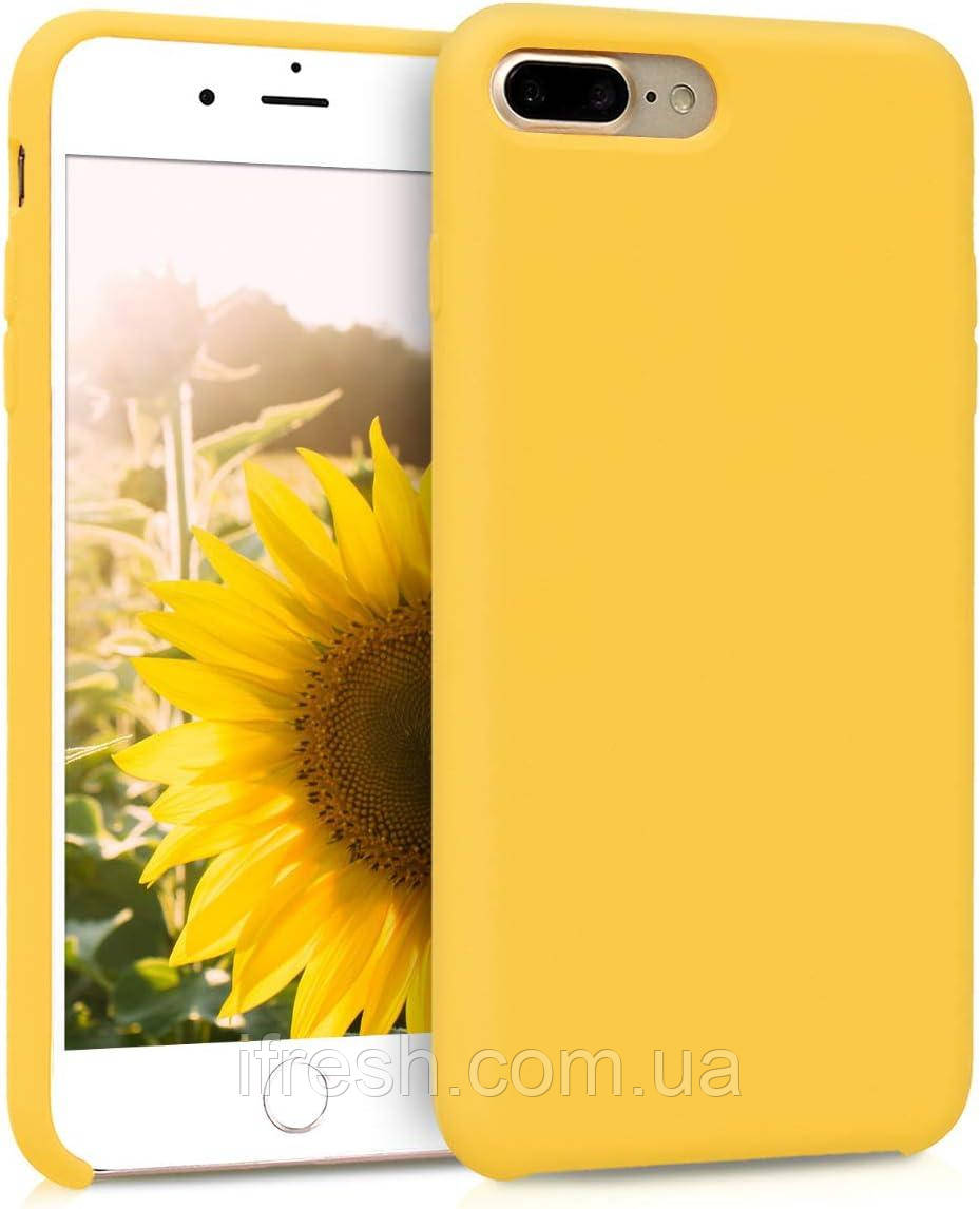 Чохол для iPhone 7 Plus / iPhone 8 Plus - Cиліконовий з мікрофіброю, Yellow (4), фото 1