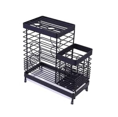 Кухонний органайзер для посуду, столового приладдя Чорний, фото 1