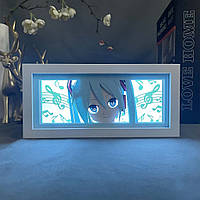 Світильник нічник 3D Вокалоїд Хацуне Міку Vocaloid Hatsune Miku 20 см NL3D V HM2