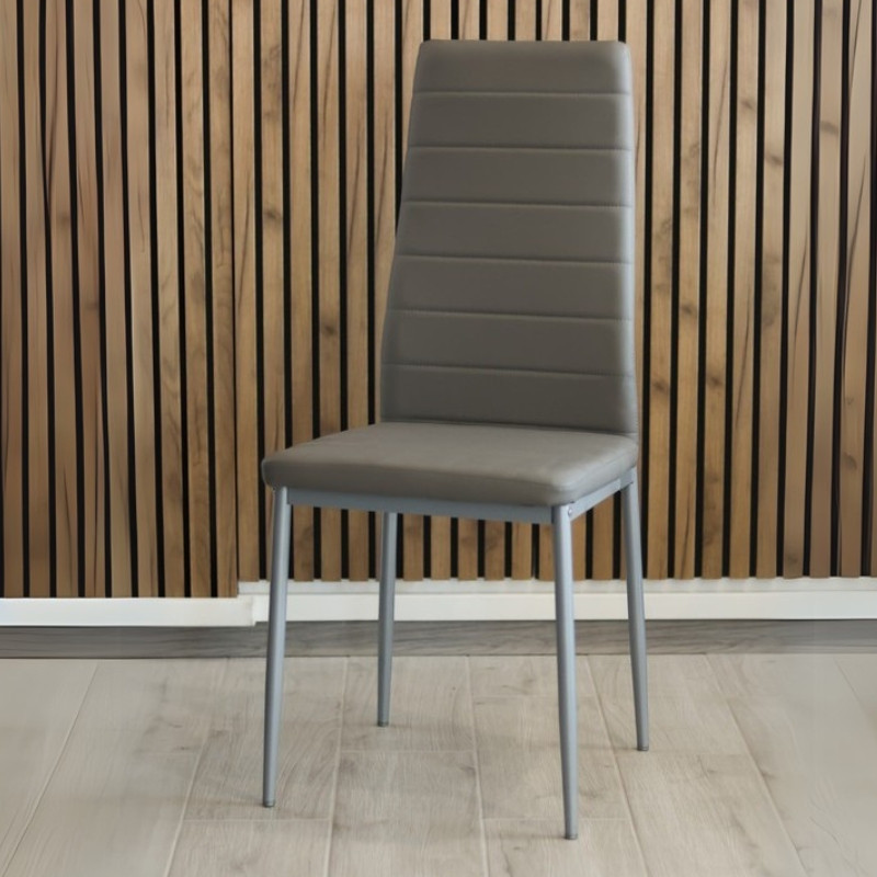 Стілець зі спинкою кухонний з поліуретану | Стільці для їдальні або кафе на металевих ніжках, фото 1