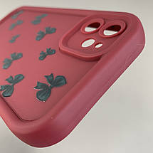 Чохол для iPhone 11 чохол з високими бортами з бантиками на телефон айфон 11 бордовий q05t, фото 5