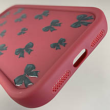 Чохол для iPhone 11 чохол з високими бортами з бантиками на телефон айфон 11 бордовий q05t, фото 4