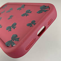 Чохол для iPhone 11 Pro чохол з високими бортами з бантиками на телефон айфон 11 про бордовий q05t, фото 4