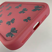 Чохол для iPhone 11 Pro Max чохол з високими бортами з бантиками на телефон айфон 11 про макс бордовий q05t, фото 4