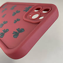 Чохол для iPhone 11 Pro Max чохол з високими бортами з бантиками на телефон айфон 11 про макс бордовий q05t, фото 5