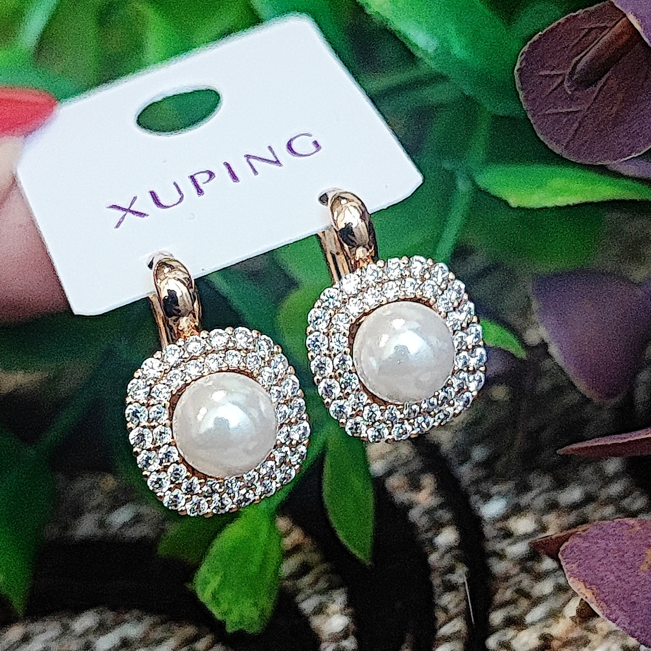 Сережки Xuping довжина 1.7см ширина 12мм медичне золото позолота 18К с1570