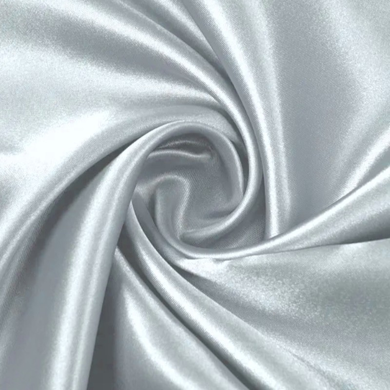 Тканина атлас LuxFabric 115 г/м² 1,5 м 1 м Сріблястий, фото 1