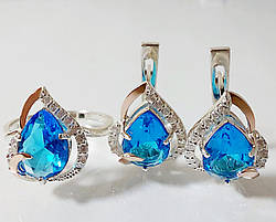 Срібний набір з золотими накладками