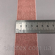 Оксамитова стрічка з люрексом срібло 4 см 22 м - лососевий, фото 4