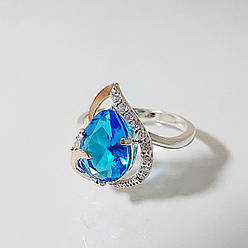 Срібна каблучка з золотими накладками