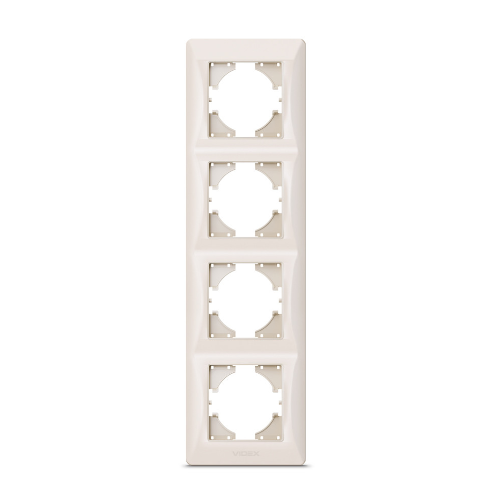 Рамка кремова 4 місця вертикальна VIDEX BINERA, фото 1