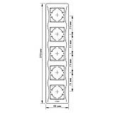 Рамка срібний шовк на 5 місць вертикальна VIDEX BINERA, фото 2