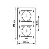 Рамка чорний графіт на 2 місця вертикальна VIDEX BINERA, фото 2