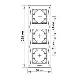 Рамка чорний графіт на 3 місця вертикальна VIDEX BINERA, фото 2