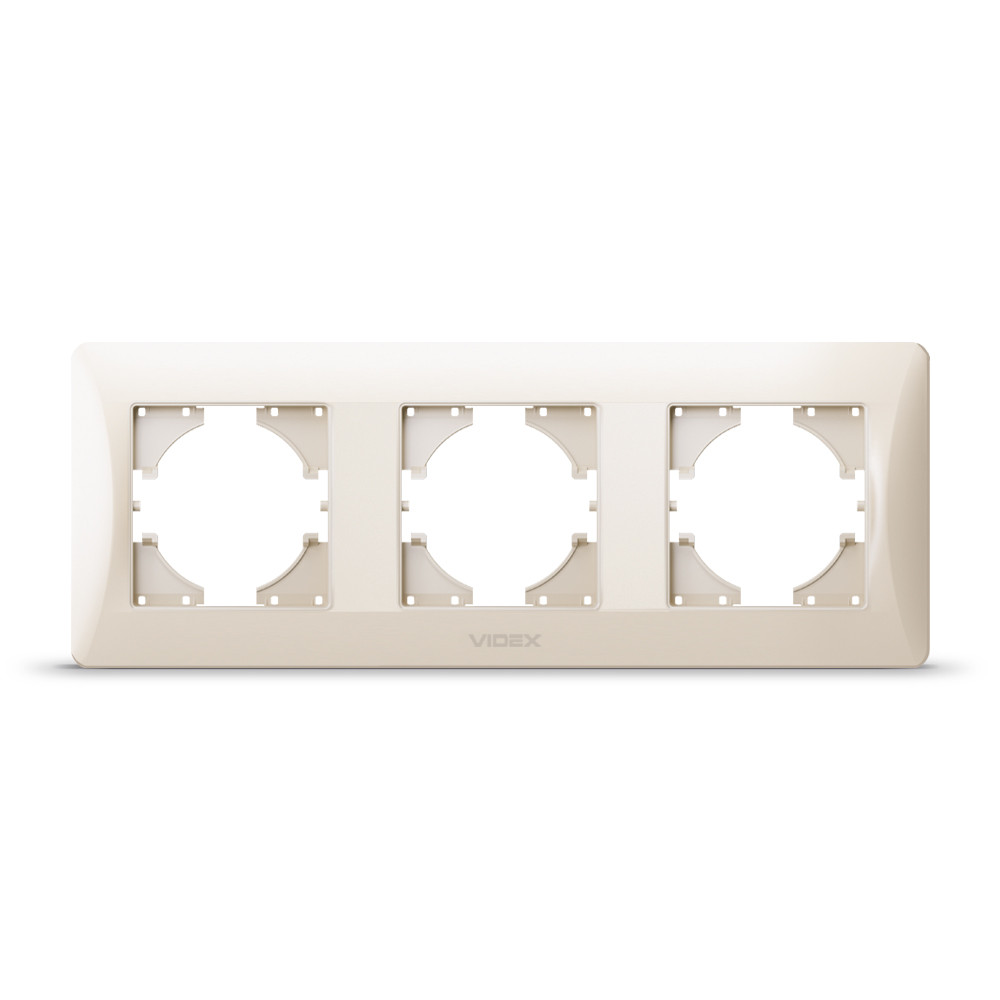 Рамка кремова на 3 місця горизонтальна VIDEX BINERA, фото 1