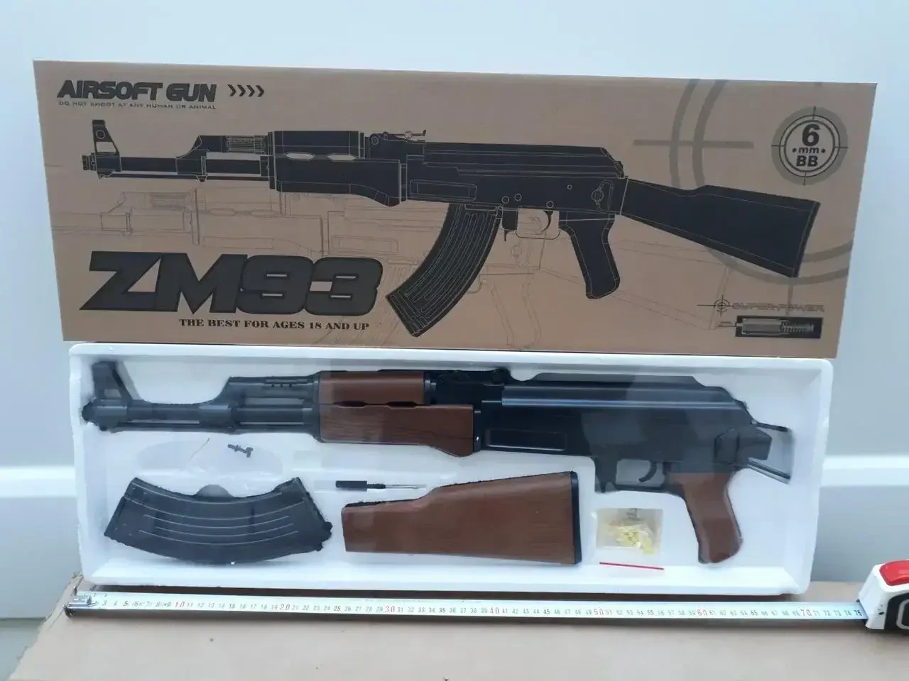 Іграшковий металевий автомат на кульках АК-47 ZM93 (натуральна довжина 87 см)