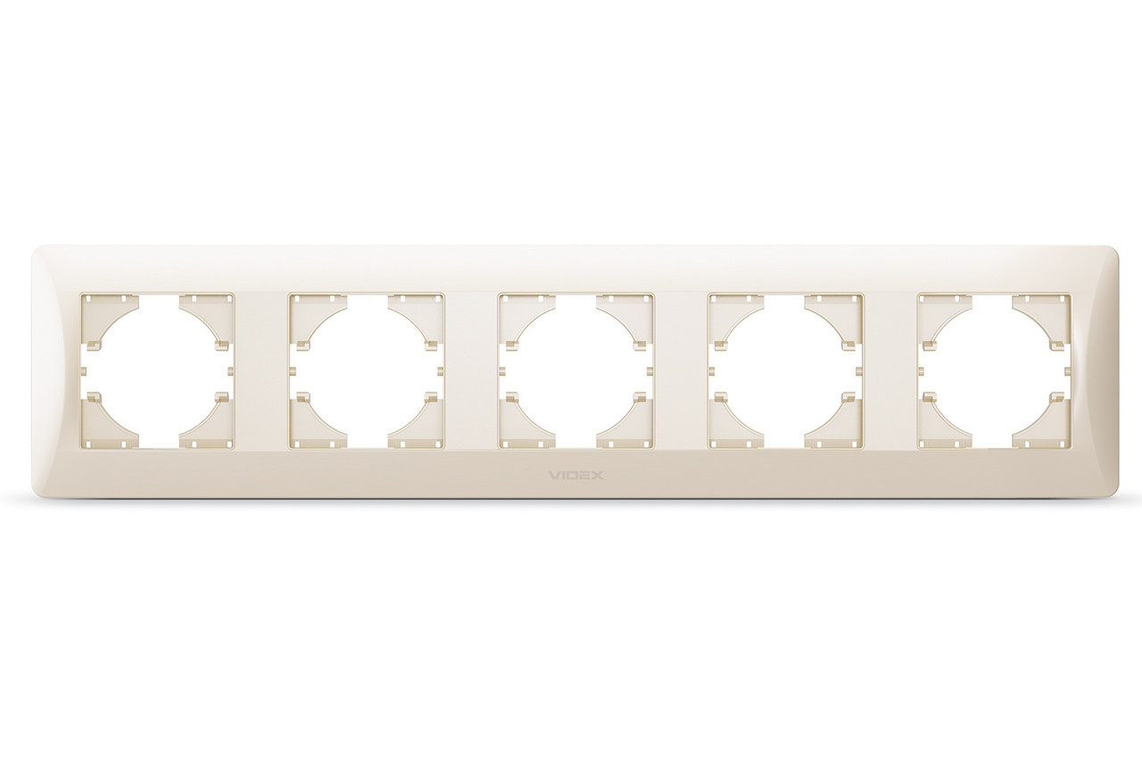 Рамка кремова на 5 місць горизонтальна VIDEX BINERA, фото 1