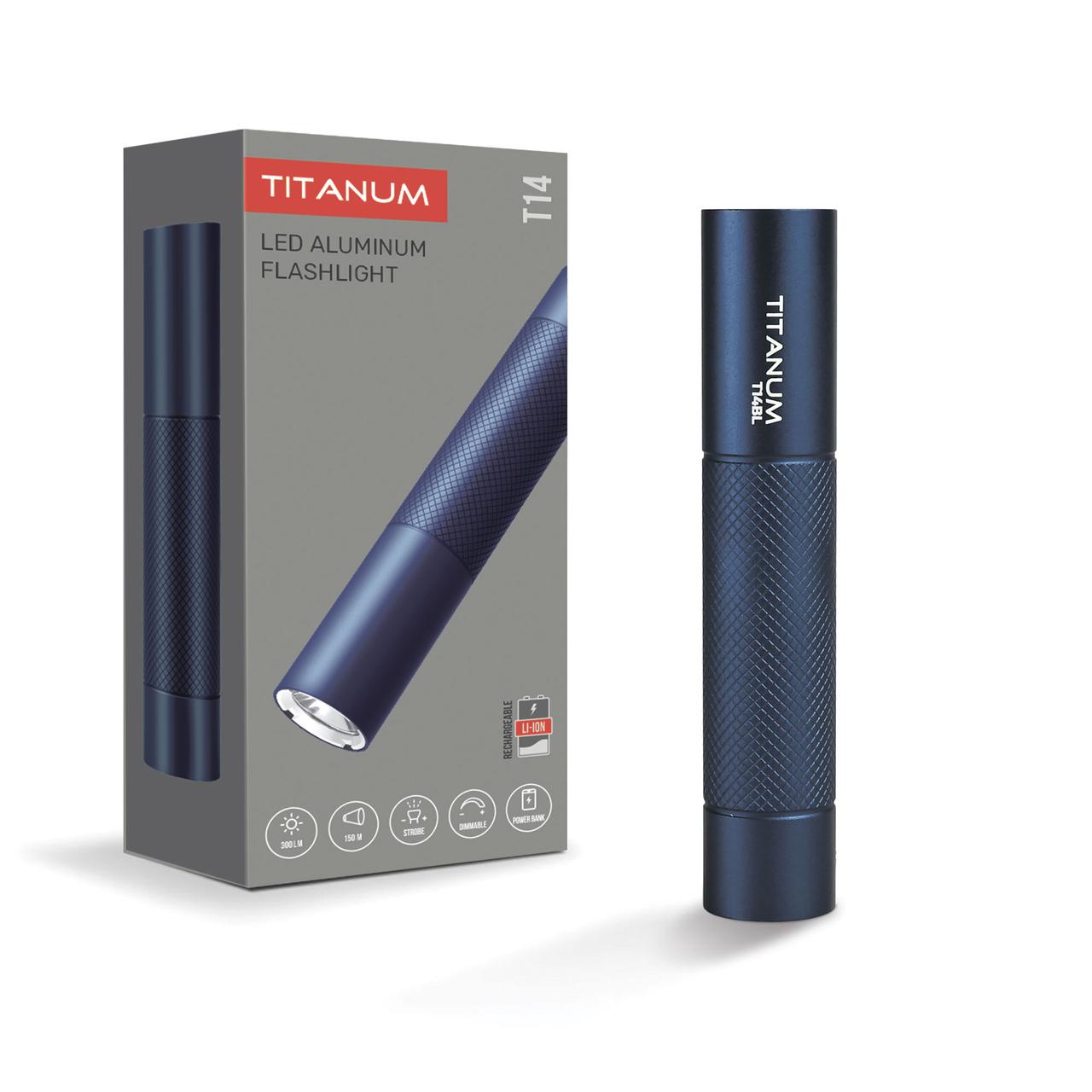 Портативний світлодіодний ліхтарик TITANUM TLF-T14BL 300Lm 5000K Blue, фото 1