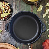 Чавунна якісна універсальна жаровня сковорода 20 см для будинку круглі сковороди жаровні без кришки висота 4 з ручкою із чавуну