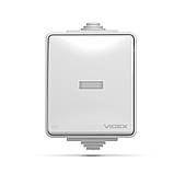 IP65 Вимикач зовнішній одноклавішний із підсвіткою сірий VIDEX BINERA, фото 2