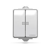 IP65 Вимикач зовнішній двохклавішний з підсвіткою сірий VIDEX BINERA, фото 2