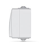 IP65 Вимикач зовнішній двохклавішний з підсвіткою сірий VIDEX BINERA, фото 3