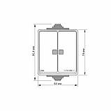 IP65 Вимикач зовнішній двохклавішний з підсвіткою сірий VIDEX BINERA, фото 4